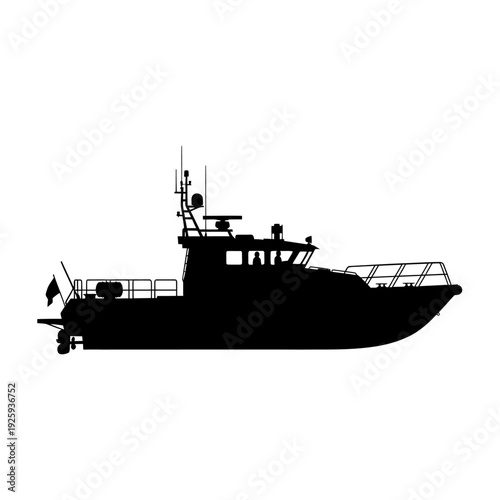 Silhouette of a Modern Patrol Boat