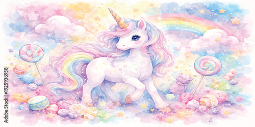 Cute happy Easter bunny with flowers beside a cartoon horse in a simple black and white vector illustration