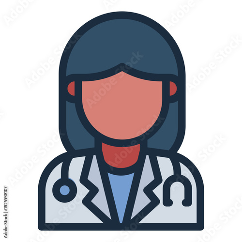doctor avatar filled line icon. physician consultation. patient care. medical service