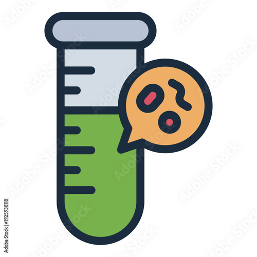 pathology filled line icon. microscope test tube. cell diagnosis. medical lab