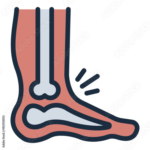 rheumatology filled line icon. Leg joint bone care. Medical hospital