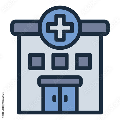 hospital filled line icon. medical building care. patient service. healthcare facility