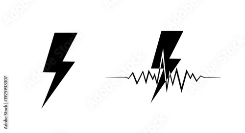 Electric Lightning Bolt Symbols Energy.