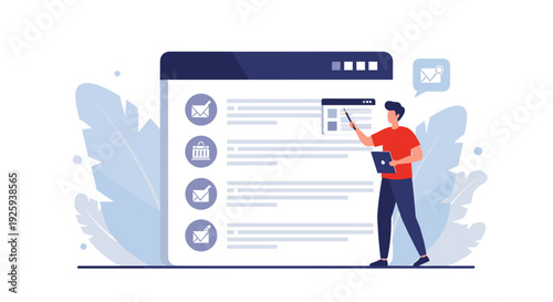 Man Editing Digital Content on Large Screen.