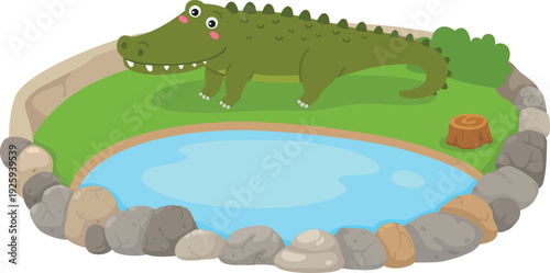 illustration of isolated animal zoo crocodile vector