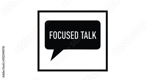 Black and white focused talk icon