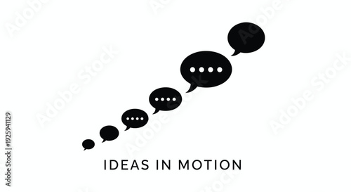 Speech bubble icon set with ideas in motion
