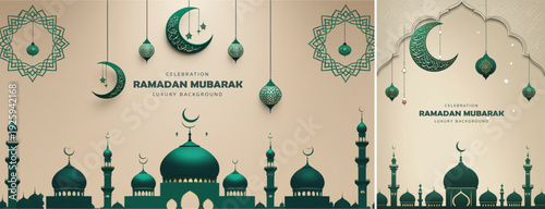elegant ramadan mubarak background, islamic Ramadhan kareem background design for banner & social media