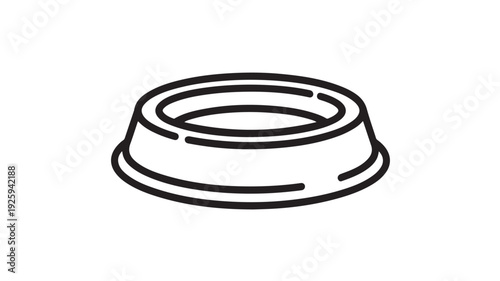 Pet bowl minimalist line art in black and white for pet accessories