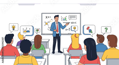 Teacher Explaining Math to Students in Classroom 1.