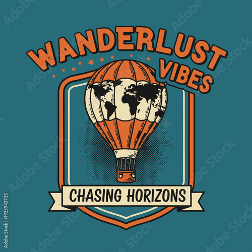 Wanderlust Vibes: World Map Hot Air Balloon - Chasing Horizons Design
