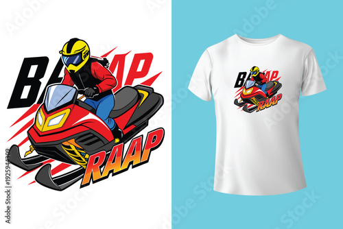 Muscular snowboarder winter t shirt design