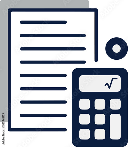 Financial Document and Calculator Icon for Business Calculations
