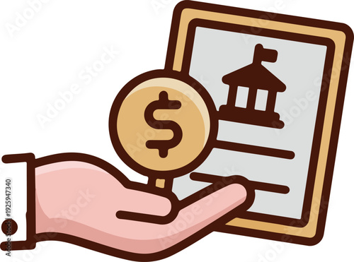 Government Financial Aid and Public Funding Concept Icon