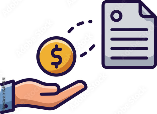 Financial Transaction and Contract Payment Icon