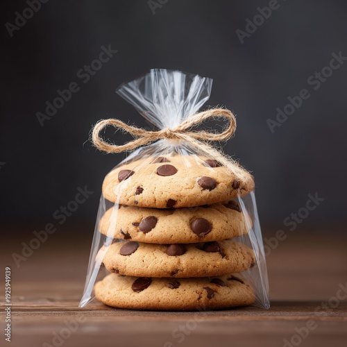 Freshly Baked Chocolate Chip Cookies Wrapped for Delivery