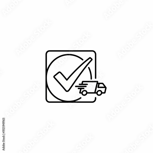 Delivery icon with check mark confirming the order is on its way