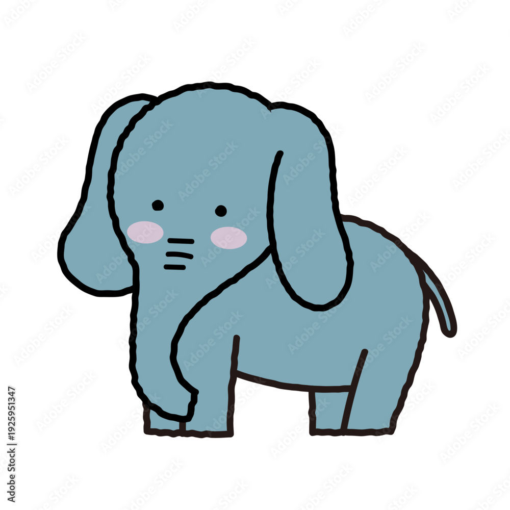 Fototapeta premium ぞうのシンプルかわいいイラスト