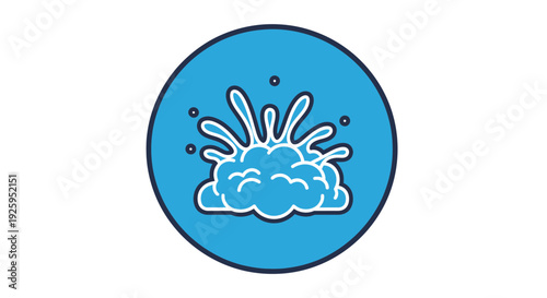 Vibrant cloud with dynamic splash design element