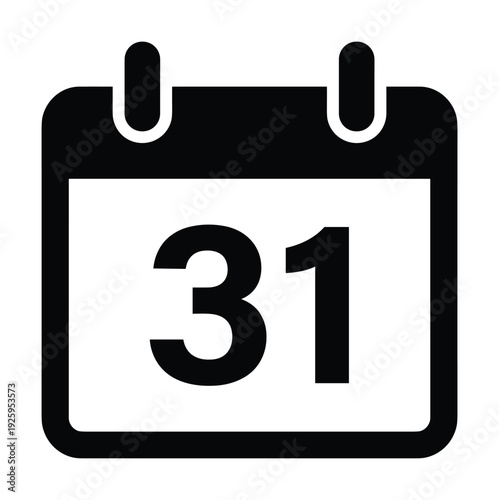 Thirty one calendar date appointment day reminder planning note event schedule memo agenda icon