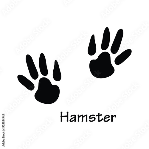 Hamster Footprint Vector EPS – Cute Rodent Paw Print Silhouette Icon Set