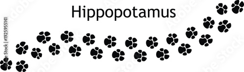 Hippopotamus Footprint Vector EPS – Hippo Animal Track Silhouette Icon