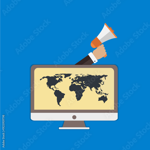 hand holding the world map