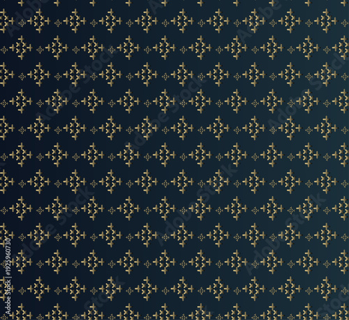 Ornate vintage seamless floral pattern featuring snowflakes and blue flowers in a damask vector style for elegant textile wallpaper and antique fabric decoration