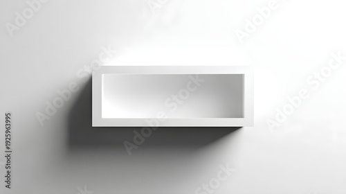 Inset White Rectangular Border with Deep Interior Cavity and Dramatic Side Shadow