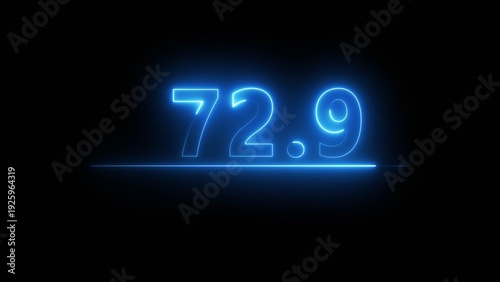 Glowing neon counting number. Business counting number icon illustration on background.  Neon number. 