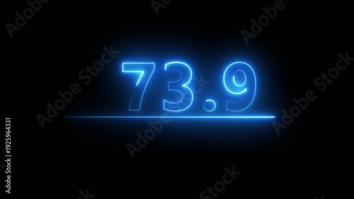 Glowing neon counting number. Business counting number icon illustration on background.  Neon number. 