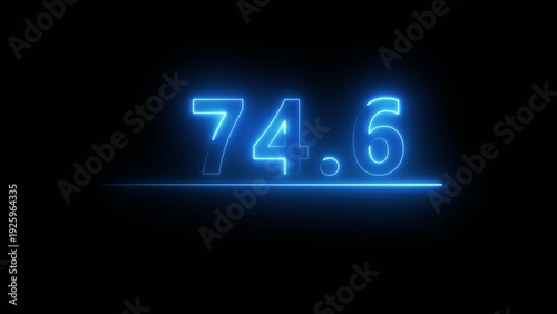 Glowing neon counting number. Business counting number icon illustration on background.  Neon number. 