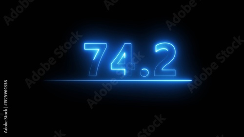 Glowing neon counting number. Business counting number icon illustration on background.  Neon number. 