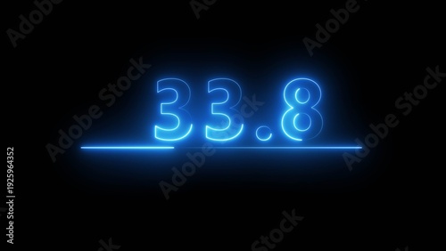 Glowing neon counting number. Business counting number icon illustration on background.  Neon number. 