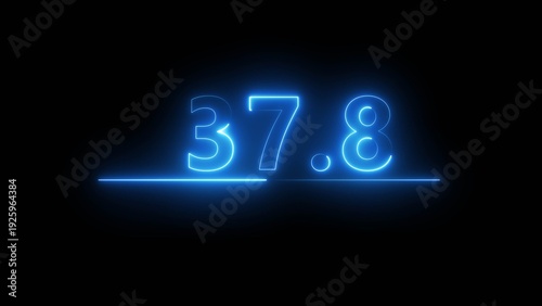 Glowing neon counting number. Business counting number icon illustration on background.  Neon number. 