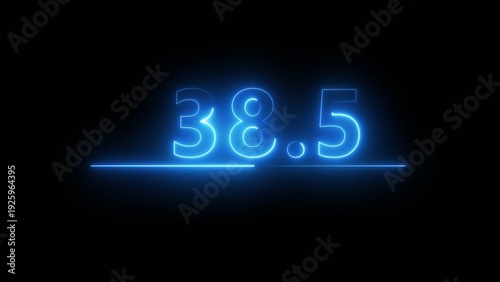 Glowing neon counting number. Business counting number icon illustration on background.  Neon number. 