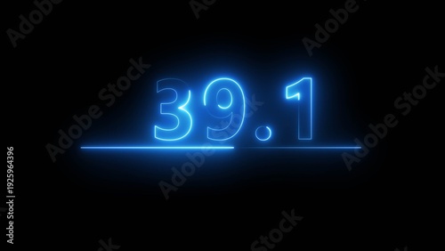 Glowing neon counting number. Business counting number icon illustration on background.  Neon number. 