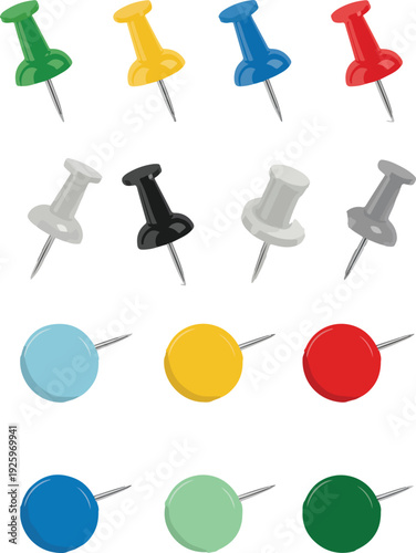colorful push pins