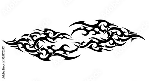 Black Flame Tattoo Design Elements.