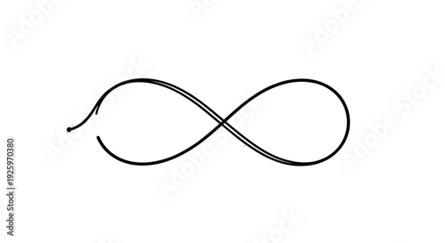 Black Infinity Symbol on White Background.