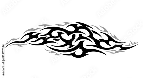 Black Tribal Tattoo Flame Design Element.