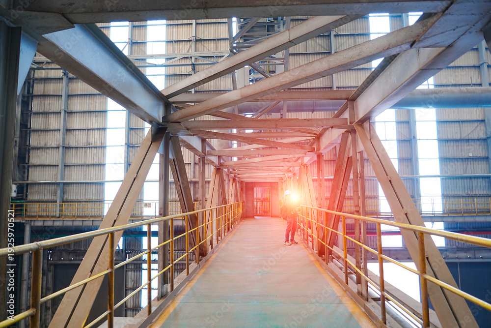 Fototapeta premium Large scale steel mill rolling workshop