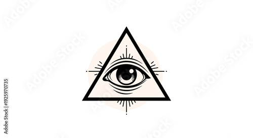 Eye Inside Triangle Symbol Illustration Design.
