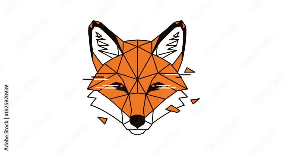 Obraz premium Geometric Fox Head Illustration Design 1.