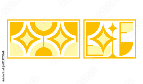 Stars. Abstract yellow vector. Sunny geometric background. Golden wavy lines. Bright lemon texture. Minimalist amber pattern. Dynamic honey flow. Creative saffron shape. Warm mustard design. Modern