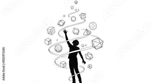 Business creativity concept with geometric shapes