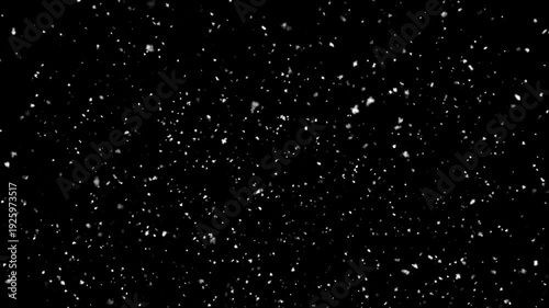 snowfall overlay, black background - winter, slowly falling snow green screen