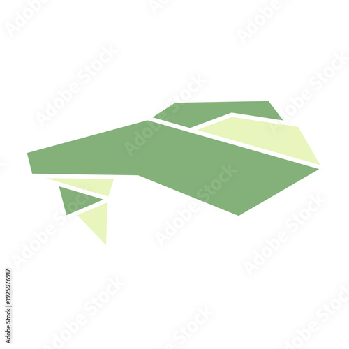 Minimalist Green Origami Banner Shapes, Creative Green Geometric Speech Bubbles Set
