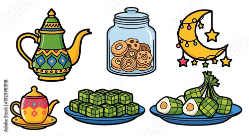 Traditional Eid Food and Tea Display.