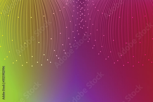 Abstract colorful glowing lines falling down background